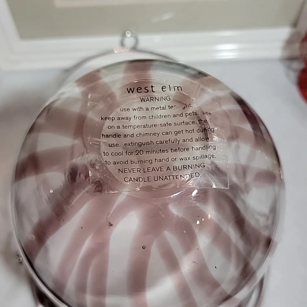 West Elm Vintage Hand Blown Hanging Candle Holder.